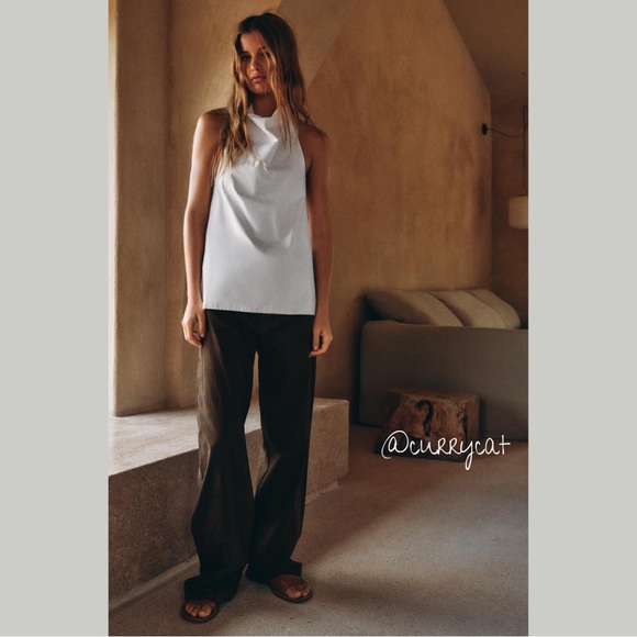 NWT ZARA DRAPED TRENCH HALTER TOP - Picture 2 of 8